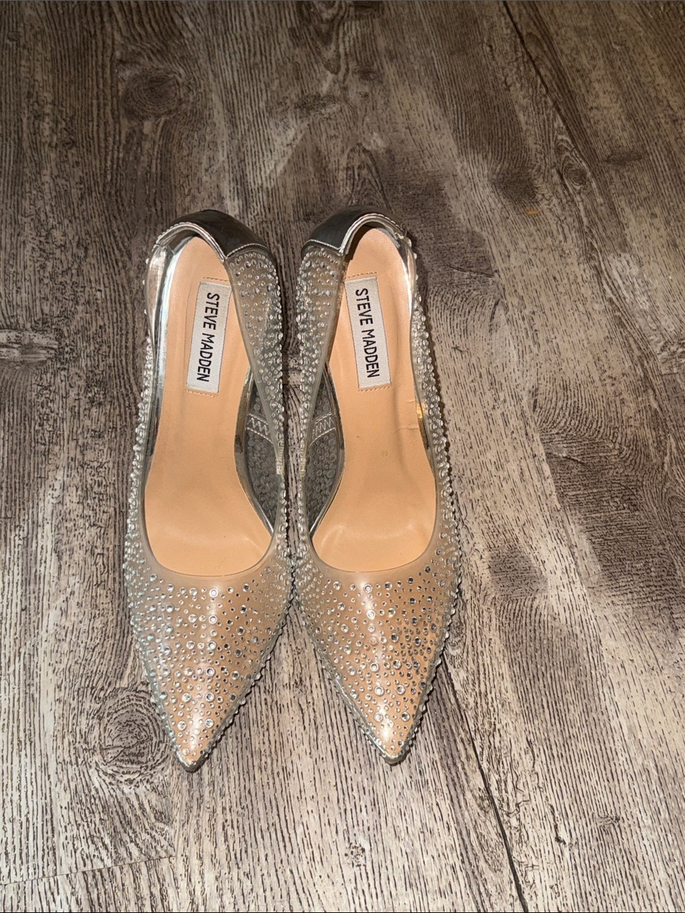 Steve Madden Silver Rhinestone Pointed-Toe Heels - Picture 7 of 7